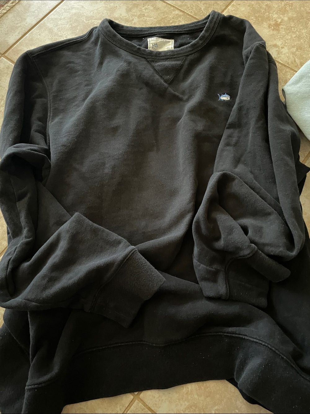 Southern Marsh Black Crewneck Sweatshirt with Small Logo